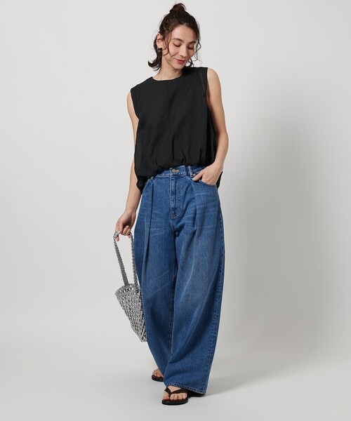 ブラウス シャツ 「WEB限定 Wardrobe DAILY MINIMAL」バルーン ノースリーブブラウス -ウォッシャブル- レディース