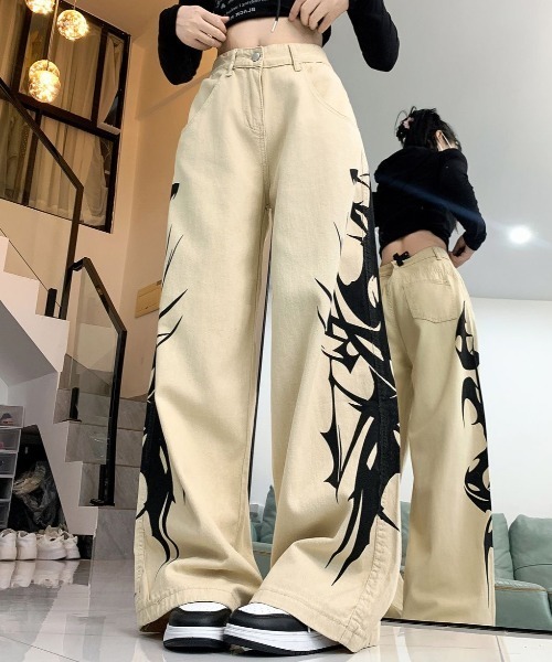 SHEENA（シーナ） ワイドパンツ ジーンズ デニム デニムパンツ サイド