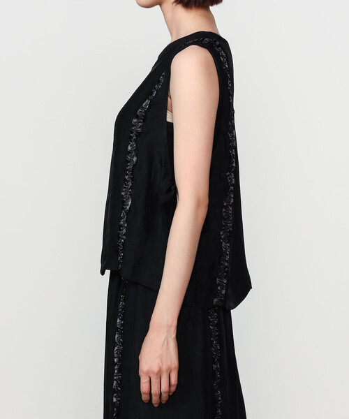 Bshop ベスト ジレ eunoia | フリルラインベスト WOMEN
