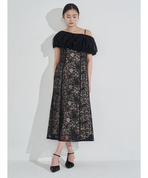 【モンチッチ】LAGUNAMOON LADYチュールボレロキャミワンピース LAGUNAMOON ドレス LADYチュールボレロキャミワンピース