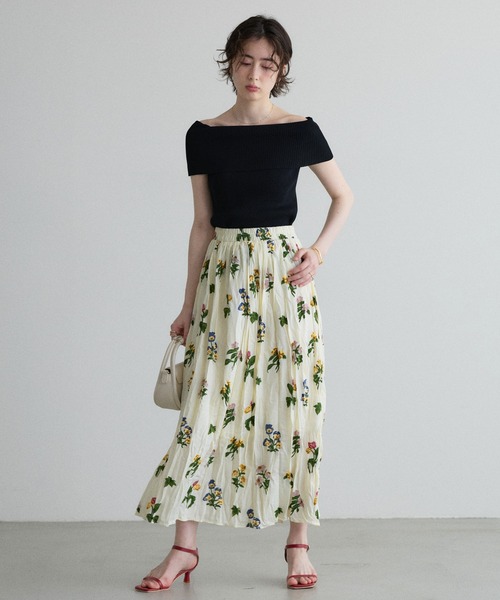 &. NOSTALGIA スカート 「ZOZO限定」フラワープリントワッシャー