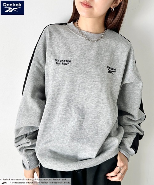 Reebok リーボック スウェット トレーナー レディース グレー Reebok（リーボック） トレーナー スウェット /配色 ワンポイント