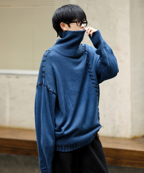 「neos」 タートルネックニット MEDIUM オフホワイト メンズ_画像7