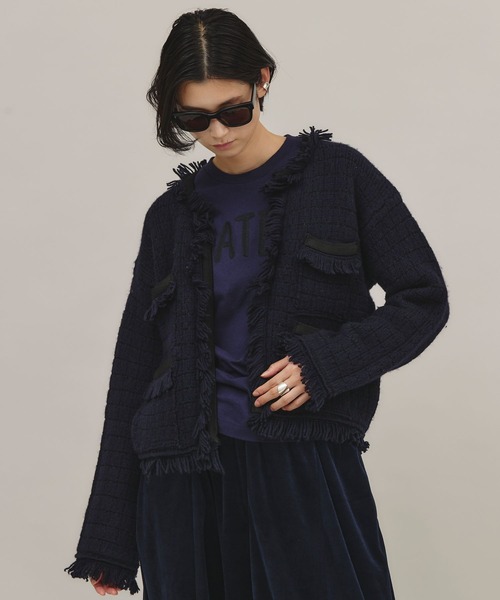 Curensology（カレンソロジー） ニットカーディガン FREE ネイビー