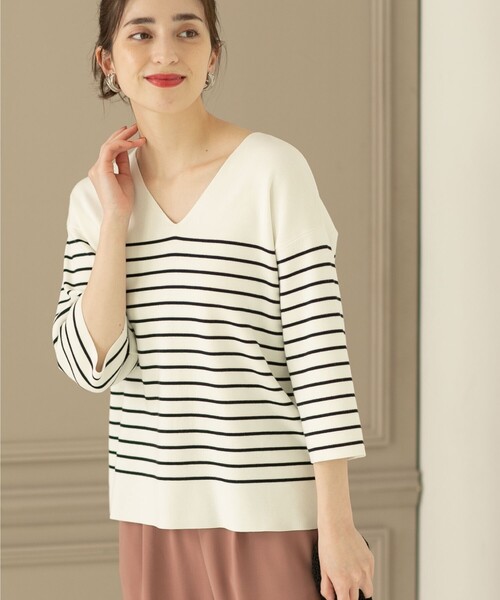 OPAQUE.CLIP（オペークドットクリップ） Vネックニット 38 ピンク