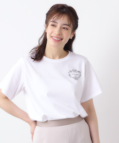 tシャツ 「日本製」フローラルクラウン ロゴTシャツ レディース