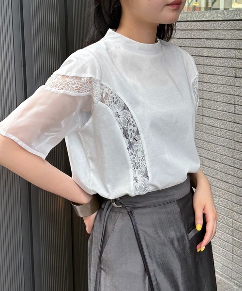 【SALE】&g'aime アンジェム　カーブパネルメッシュトップス　'Curved Panel Mesh Tops　940-66102 セール】【&g'aime】カーブパネルメッシュトップス 'Curved