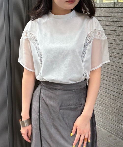 &g'aime アンジェム　袖レースTOPS　988-66112 &g'aime アンジェム 袖レースTOPS 988-66112 : shopooo by GMO