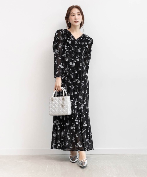 RANDA（ランダ） ワンピース フロッキーチュールカシュクール