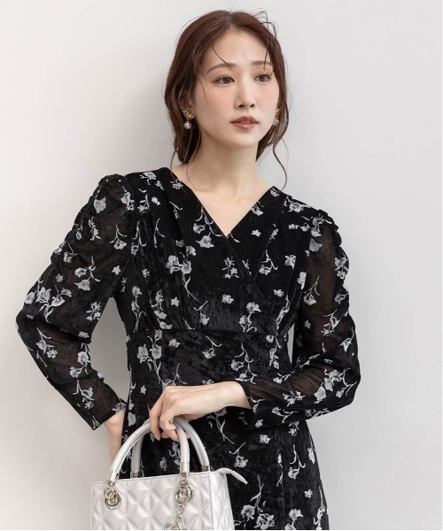 RANDA（ランダ） ワンピース フロッキーチュールカシュクール