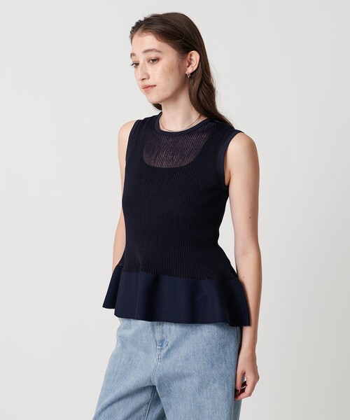 UNITED ARROWS ニット セーター シアー リボン 2WAY ベスト