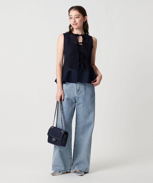 UNITED ARROWS ニット セーター シアー リボン 2WAY ベスト