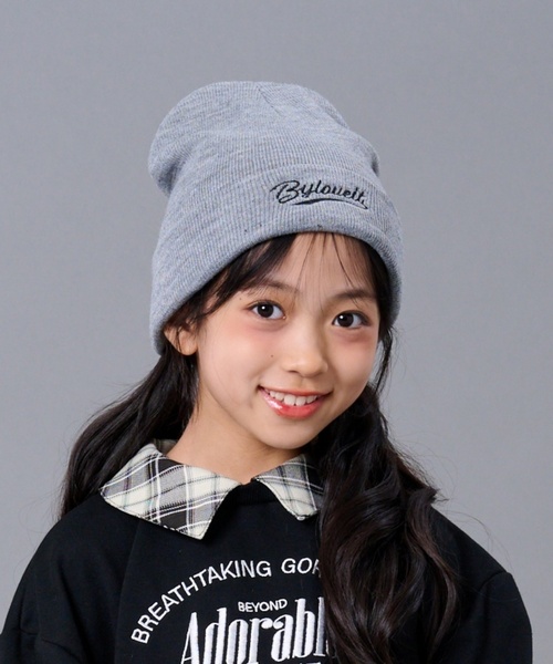 by LOVEiT ニット帽 ニットキャップ ロゴビーニー キッズ 子供 女の子