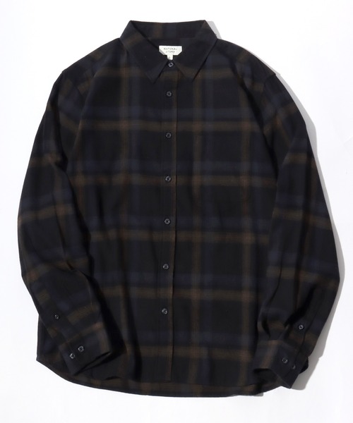 シャツ 2025AW USAコットン オンブレネルチェック レギュラーカラー