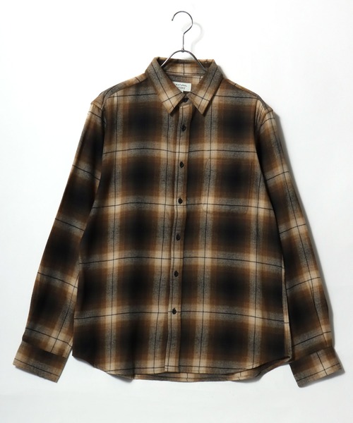 シャツ 2025AW USAコットン オンブレネルチェック レギュラーカラー