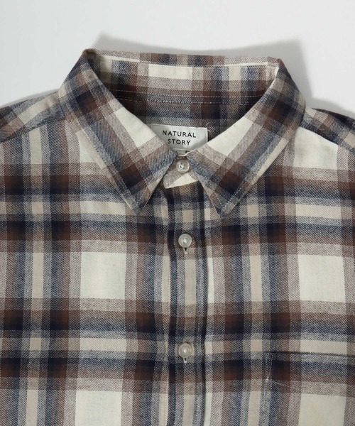 シャツ 2025AW USAコットン オンブレネルチェック レギュラーカラー