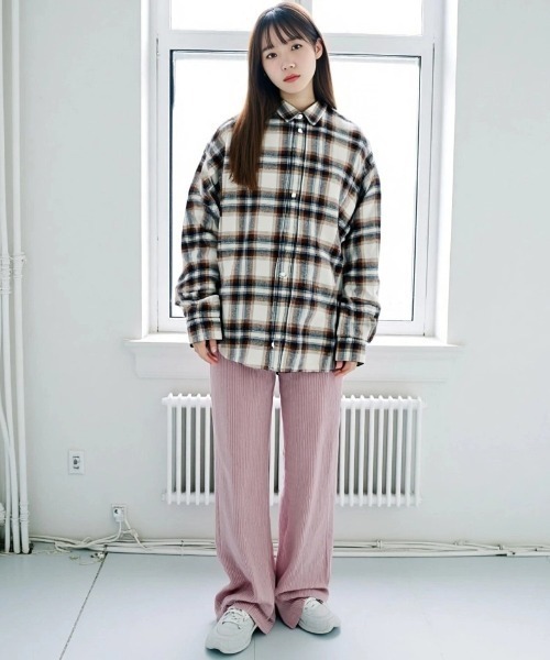 シャツ 2025AW USAコットン オンブレネルチェック レギュラーカラー