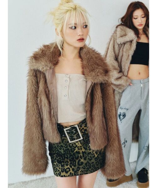 EVRIS（エヴリス） ブルゾン アウター ファイクファーショートブルゾン