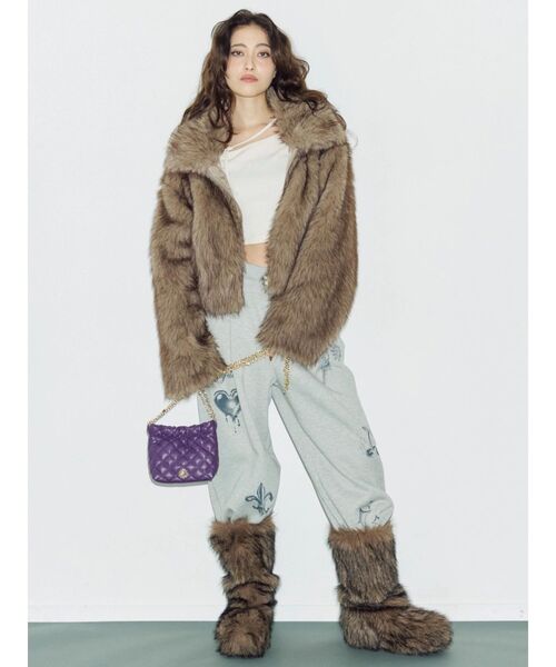 EVRIS（エヴリス） ブルゾン アウター ファイクファーショートブルゾン