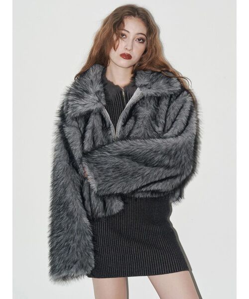 EVRIS（エヴリス） ブルゾン アウター ファイクファーショートブルゾン