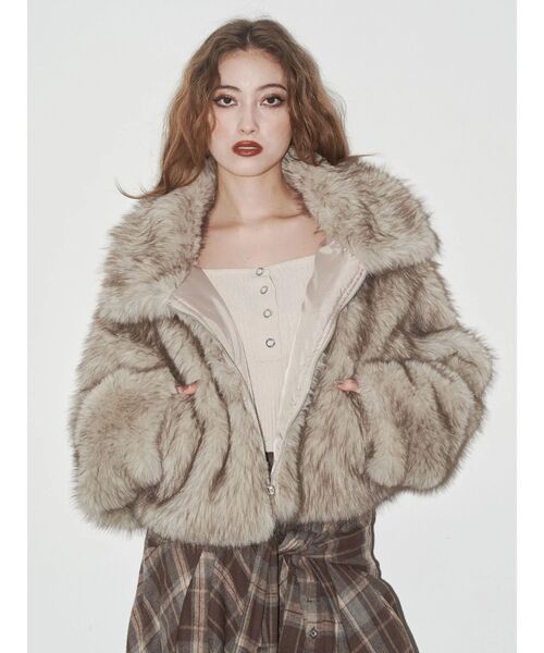 EVRIS（エヴリス） ブルゾン アウター ファイクファーショートブルゾン