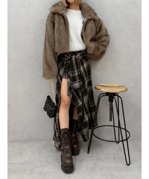 EVRIS（エヴリス） ブルゾン アウター ファイクファーショートブルゾン