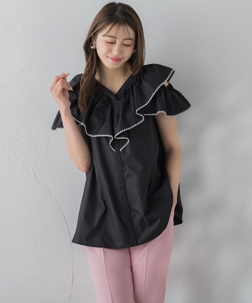 「QUEENS COURT」 ノースリーブブラウス M ピンク レディース_画像6