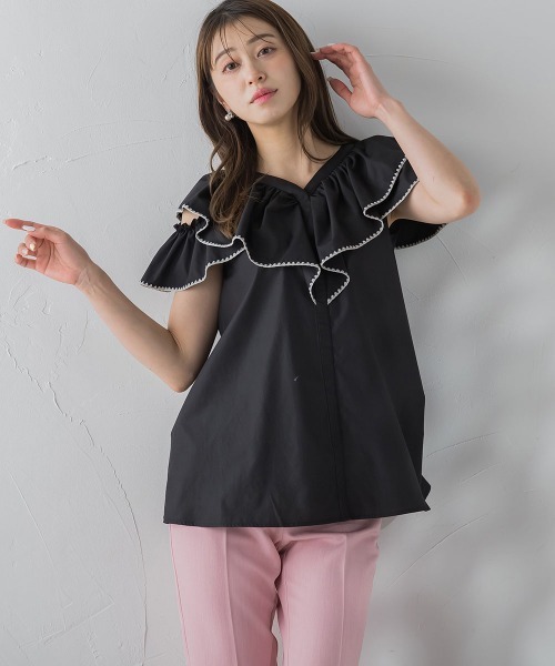 「QUEENS COURT」 ノースリーブブラウス M ピンク レディース_画像7