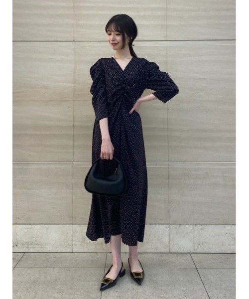 Mila Owen（ミラオーウェン） 7分袖ワンピース 0 グリーン レディース