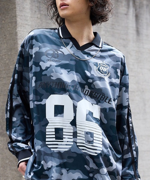 ◎総柄 長袖シャツ set デザイン系 カモフラ 他 (メンズ2XL) 8枚セット
