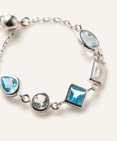 va vendome aoyama 指輪 リング K10WG ジュエルモザイク ブルーカラー