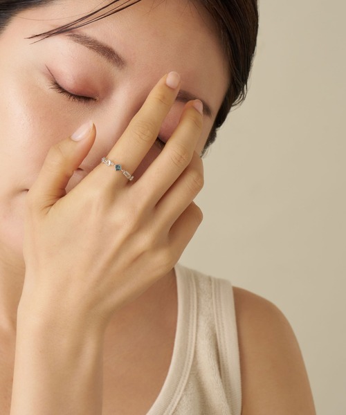 va vendome aoyama 指輪 リング K10WG ジュエルモザイク ブルーカラー