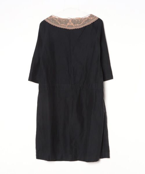 「haupia」 7分袖ワンピース FREE ネイビー レディース_画像2