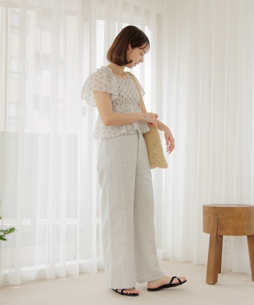 「flower」 半袖ブラウス FREE パープル レディース_画像6