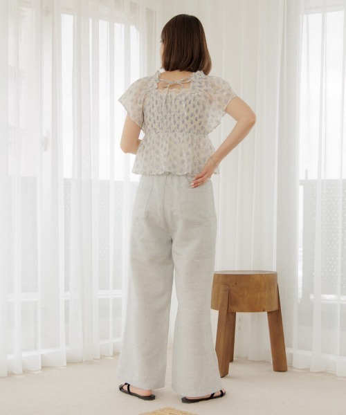 「flower」 半袖ブラウス FREE パープル レディース_画像7