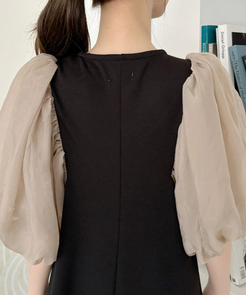 「Eclat one」 半袖ワンピース FREE ブラック レディース_画像5