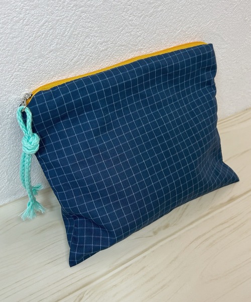 Blanc de Blue ポーチ チェック柄カラーポーチ レディース : ZOZOTOWN