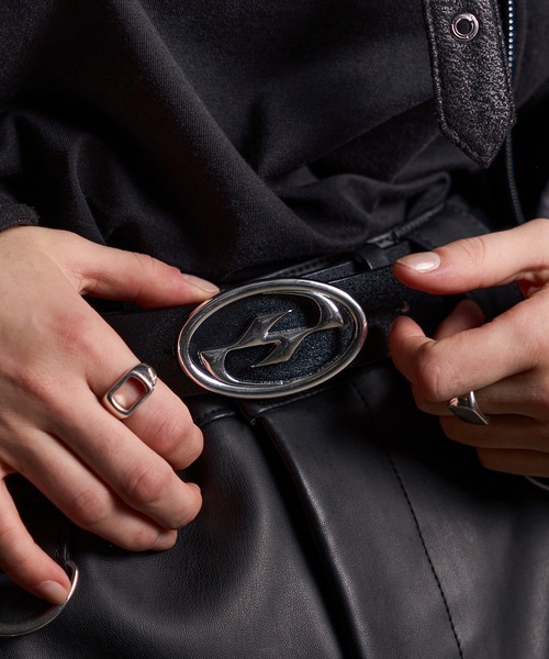DOUBLEレザーベルト メタルジャケット ブラック RAGEBLUE｜ダブルメタルサルカンレザーベルト | Rakuten Fashion(楽天