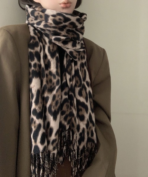 2ly2 マフラー ストール レオパード柄マフラー レディース : ZOZOTOWN