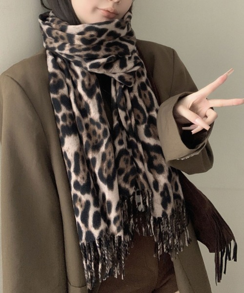 2ly2 マフラー ストール レオパード柄マフラー レディース : ZOZOTOWN