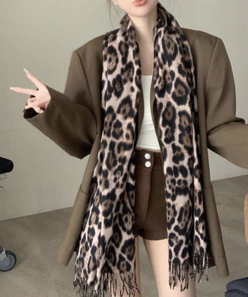 2ly2 マフラー ストール レオパード柄マフラー レディース : ZOZOTOWN
