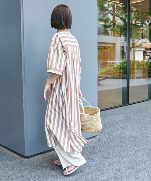 「B.C STOCK」 半袖ワンピース FREE ネイビー レディース_画像3