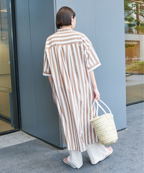 「B.C STOCK」 半袖ワンピース FREE ネイビー レディース_画像4