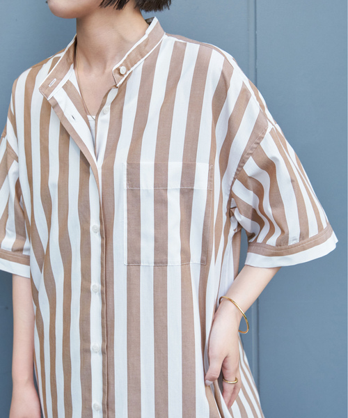 「B.C STOCK」 半袖ワンピース FREE ネイビー レディース_画像6