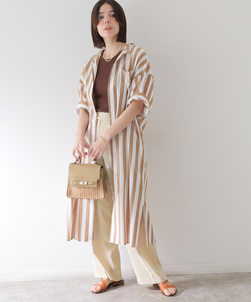 「B.C STOCK」 半袖ワンピース FREE ネイビー レディース_画像7