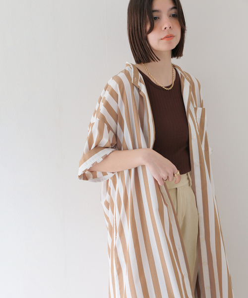 「B.C STOCK」 半袖ワンピース FREE ネイビー レディース_画像8