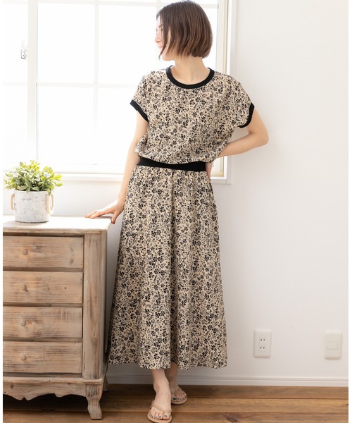 「PREFERIR」 半袖ワンピース LARGE ベージュ レディース_画像6