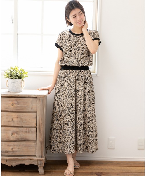 「PREFERIR」 半袖ワンピース LARGE ベージュ レディース_画像7