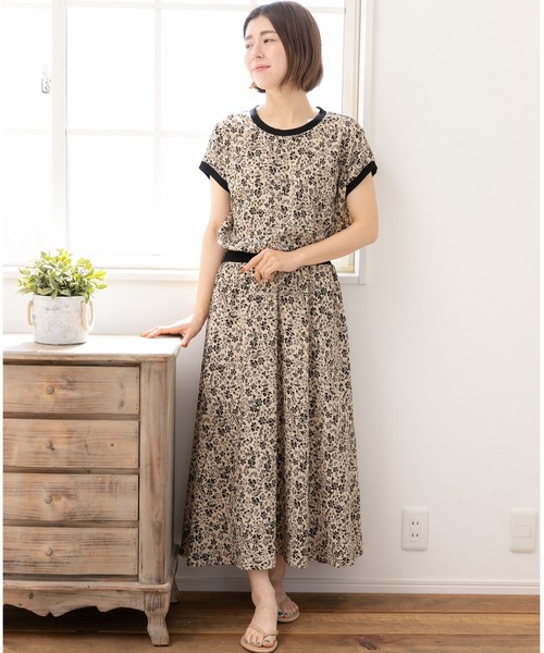 「PREFERIR」 半袖ワンピース LARGE ベージュ レディース_画像8