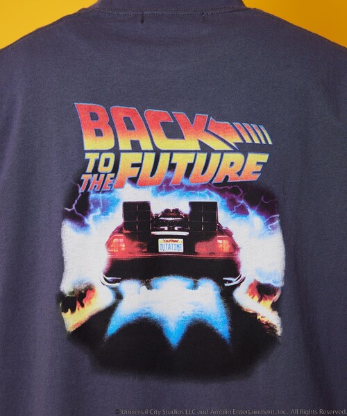 「PUBLUX」 半袖Tシャツ「BACK TO THE FUTUREコラボ」 MEDIUM サックスブルー メンズ_画像6
